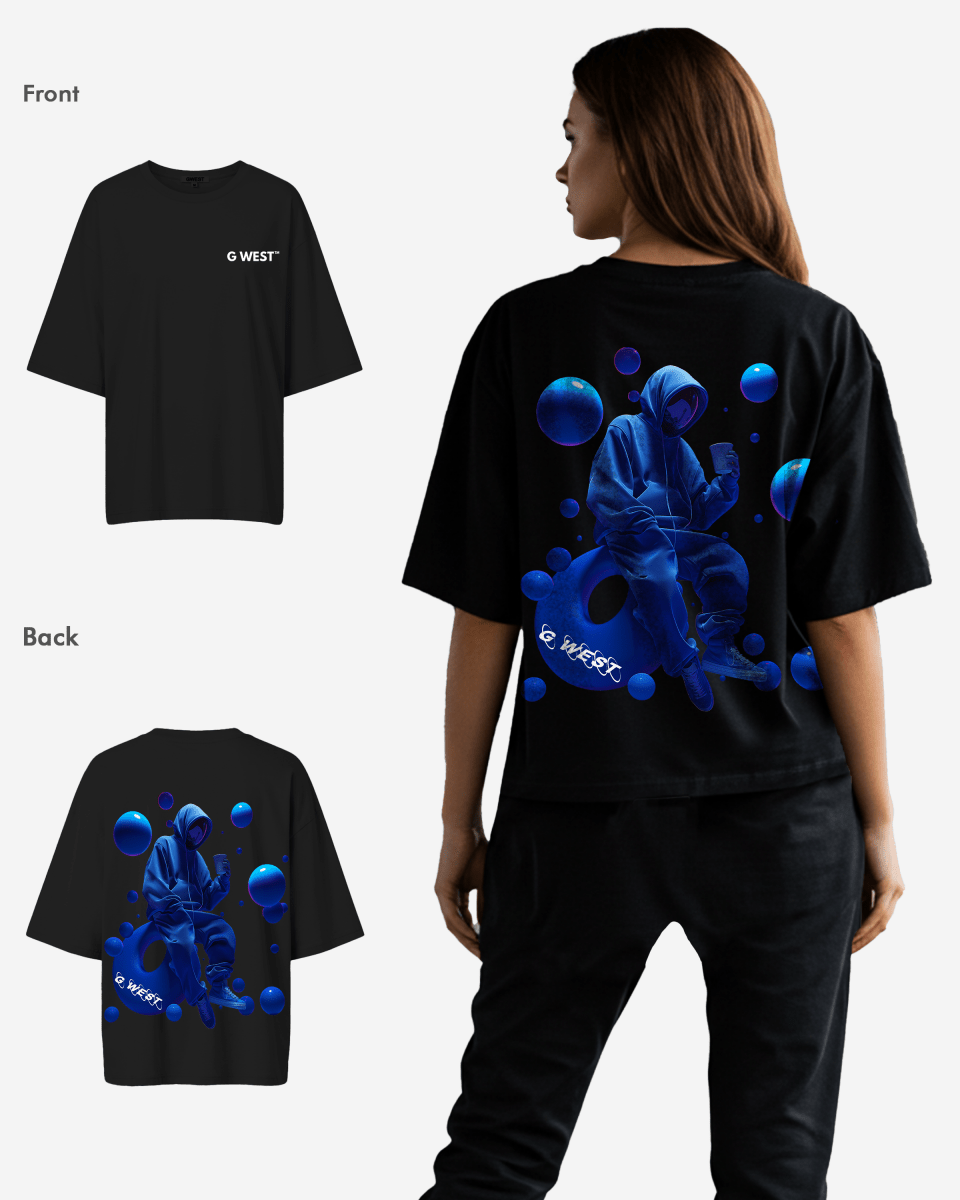 G West Oversized Blue Man Tee - WOMEN