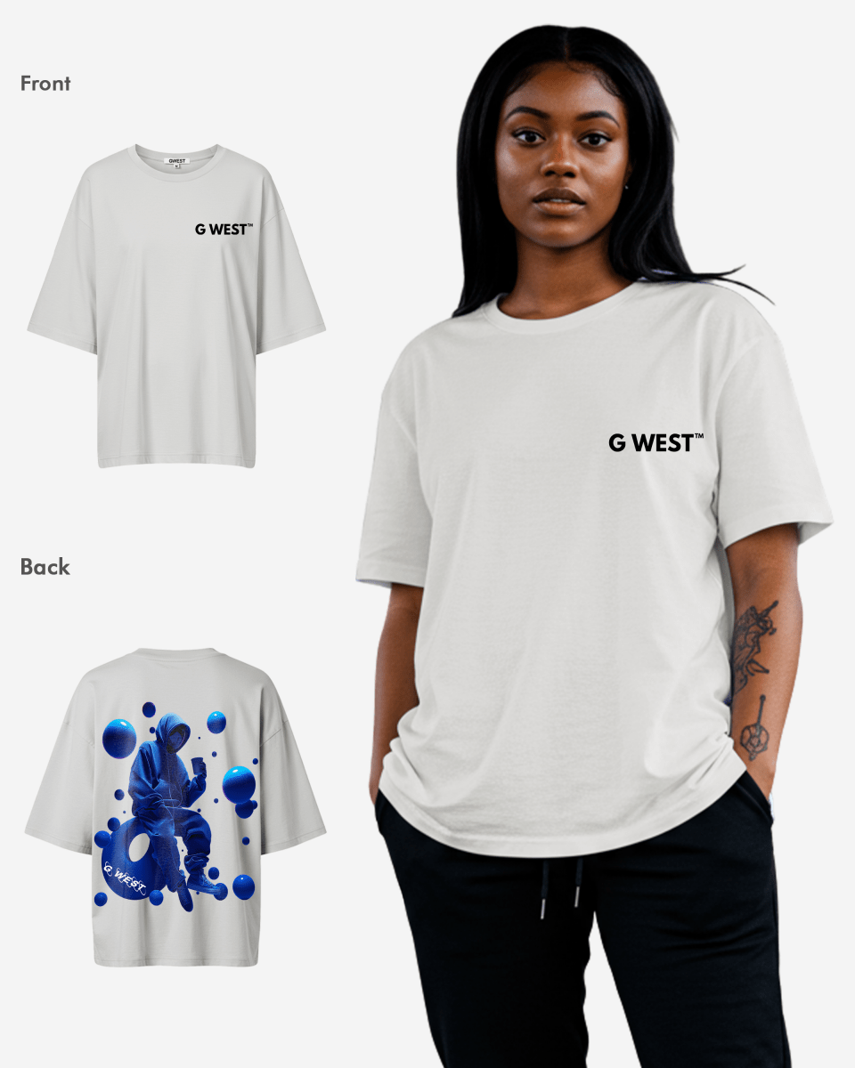 G West Oversized Blue Man Tee - WOMEN