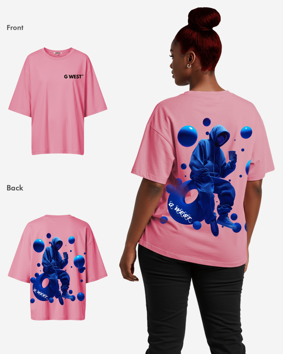 G West Oversized Blue Man Tee - WOMEN