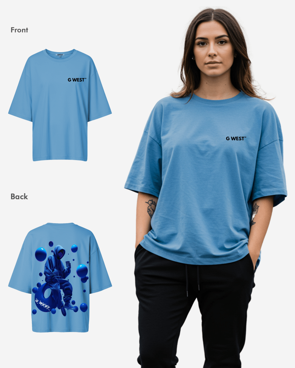 G West Oversized Blue Man Tee - WOMEN