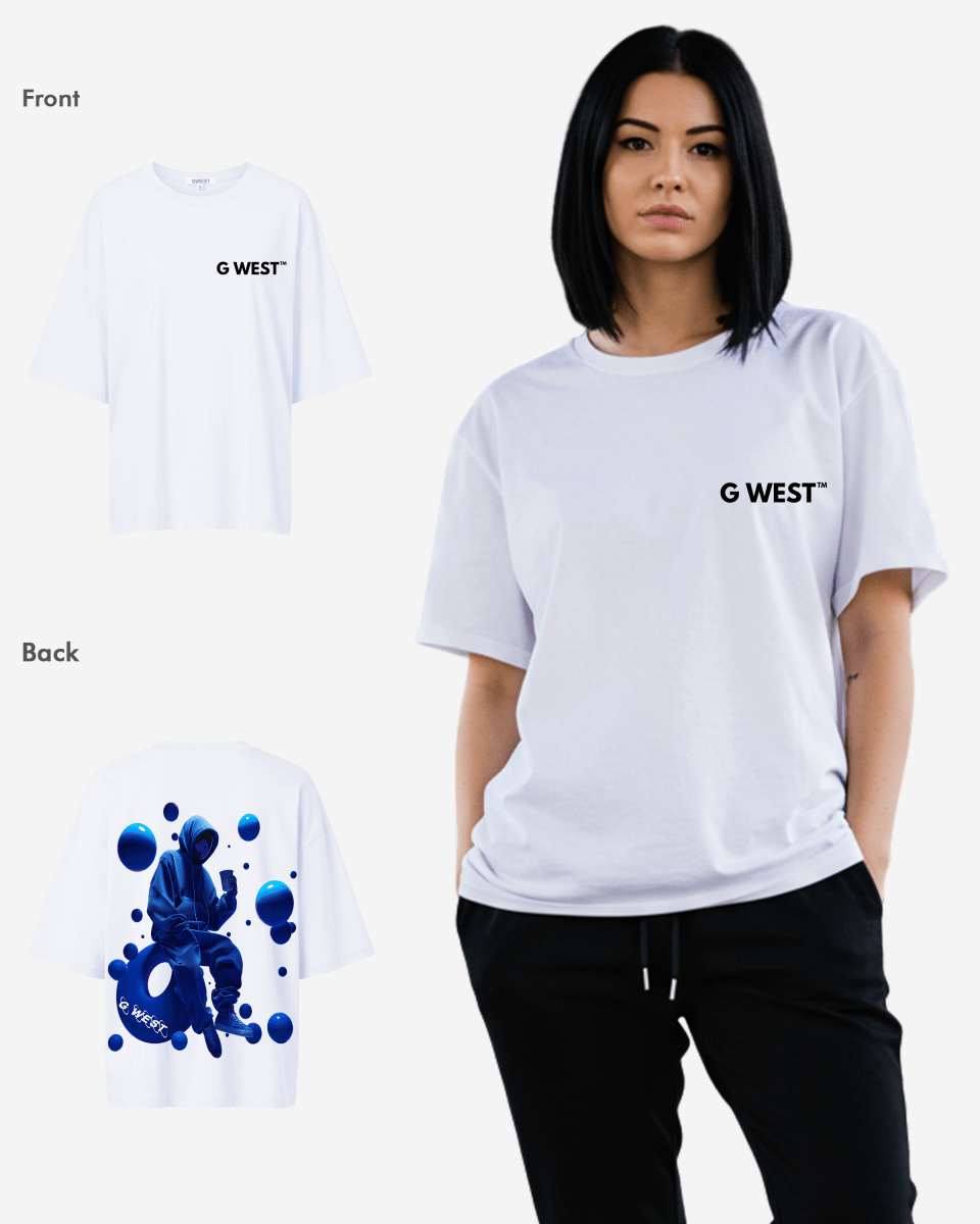 G West Oversized Blue Man Tee - WOMEN