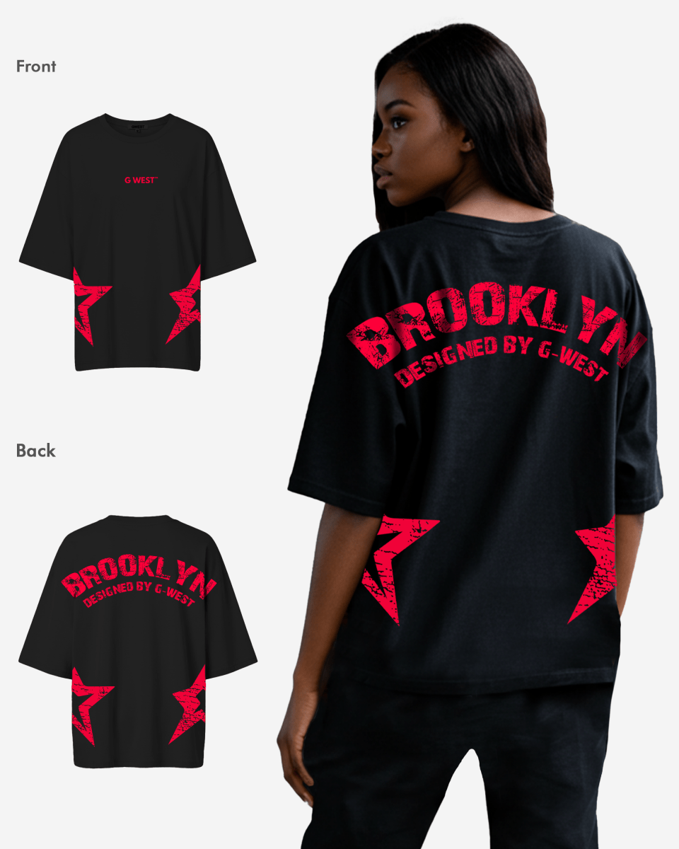 G West Oversized Brooklyn Arch Logo Tee -WOMEN