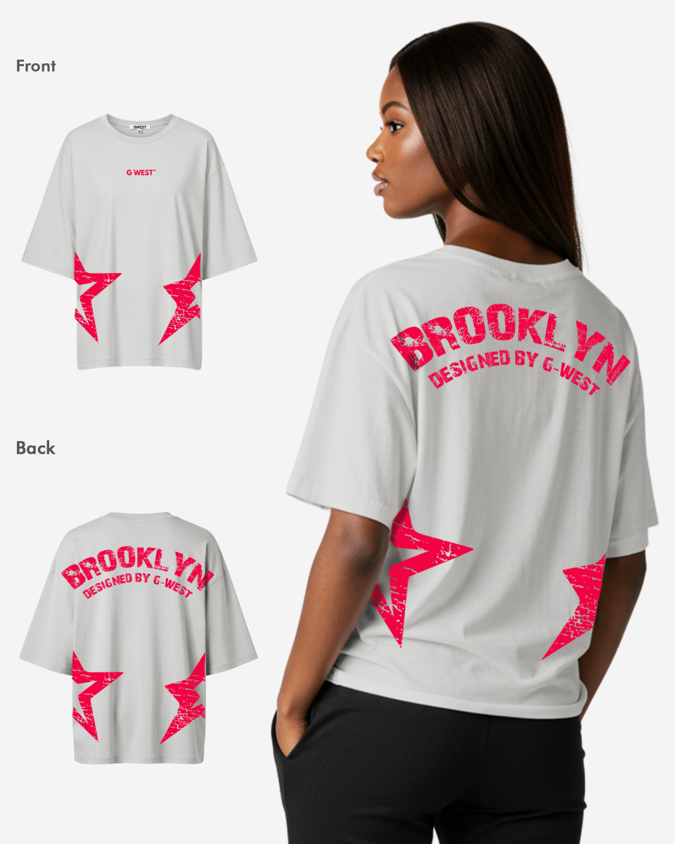 G West Oversized Brooklyn Arch Logo Tee -WOMEN