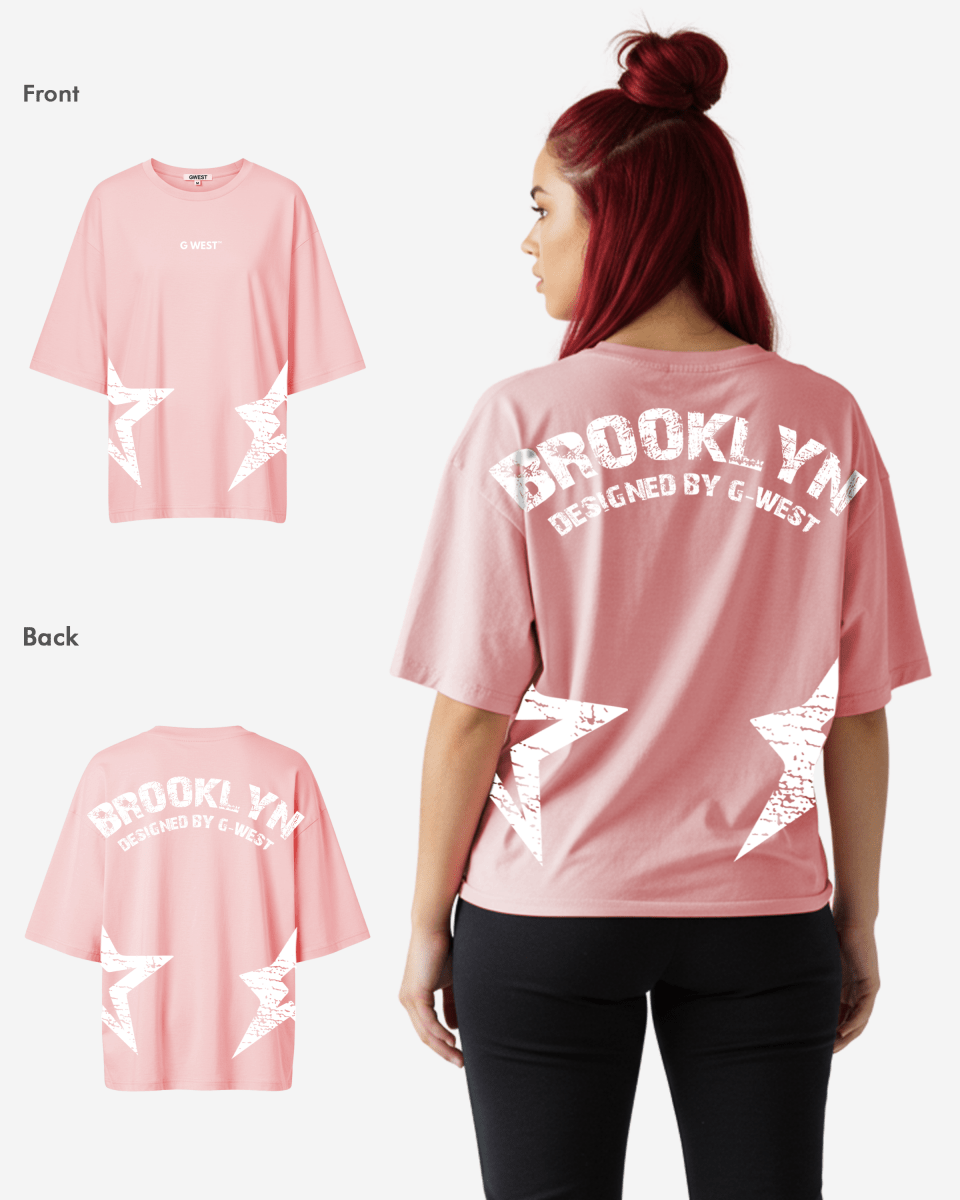 G West Oversized Brooklyn Arch Logo Tee -WOMEN