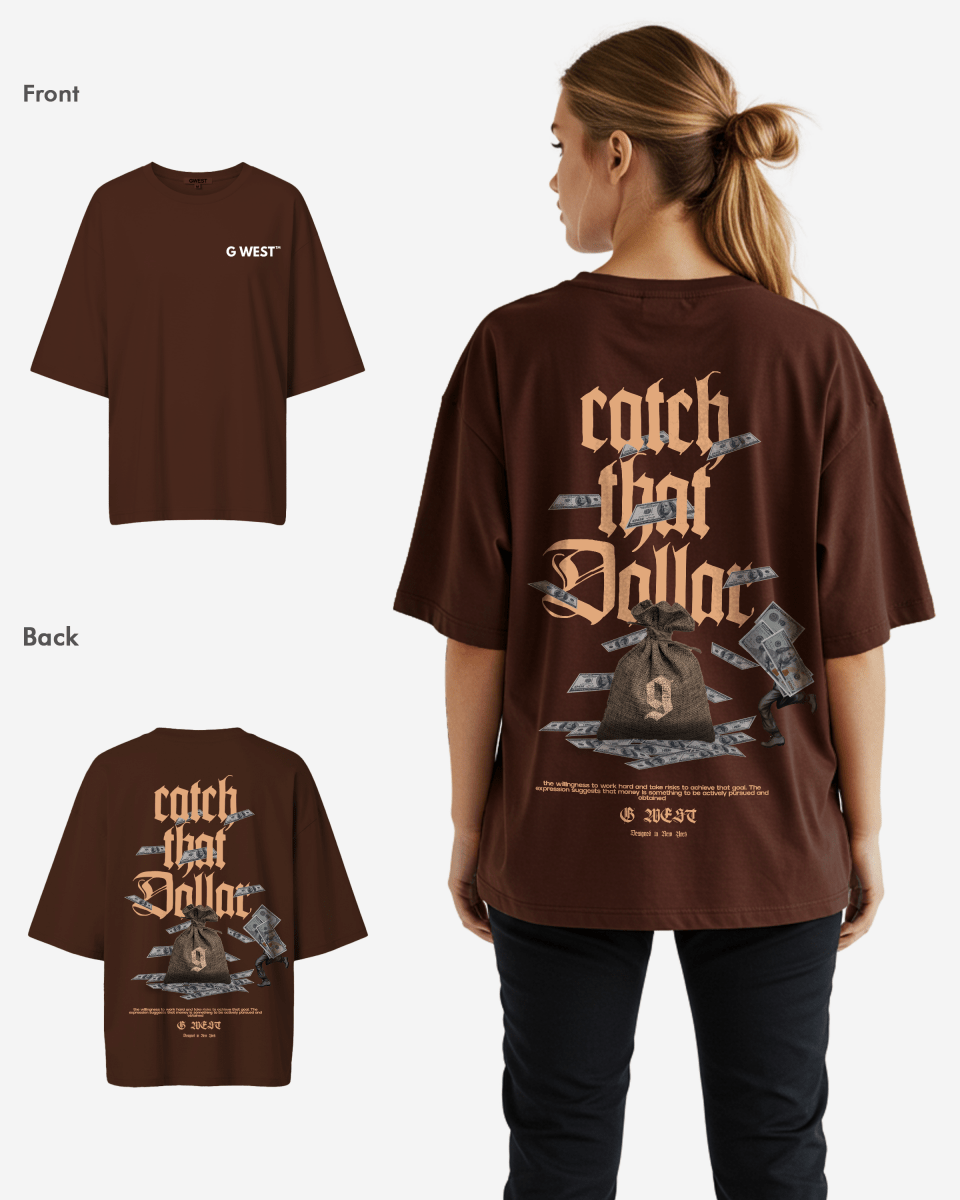 G West Oversized Catch That Dollar Life Style Tee- WOMEN