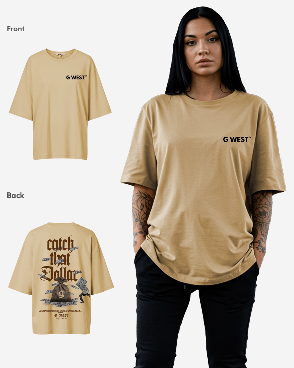 G West Oversized Catch That Dollar Life Style Tee- WOMEN