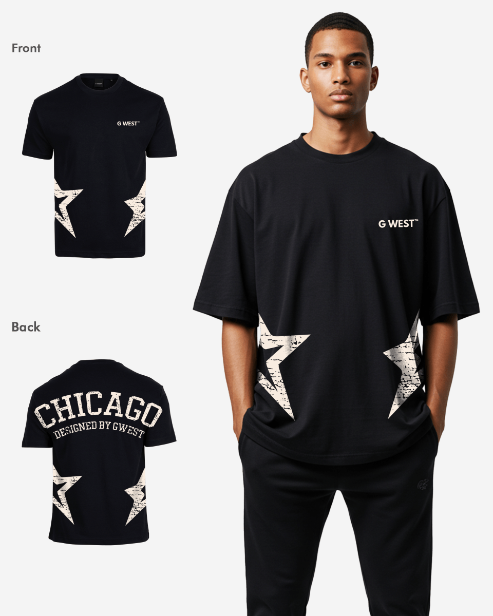 G West Oversized Chicago Arch Logo Tee