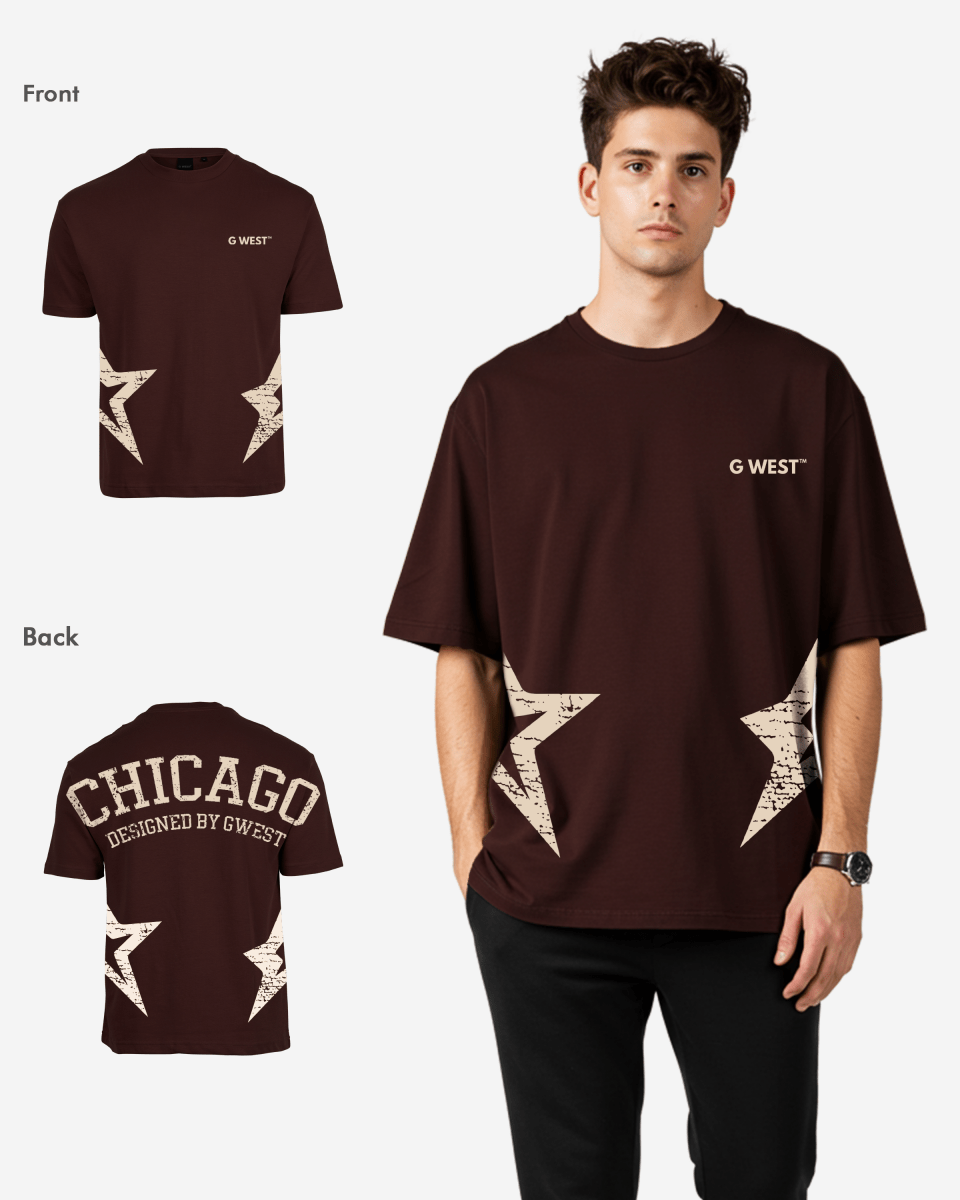 G West Oversized Chicago Arch Logo Tee
