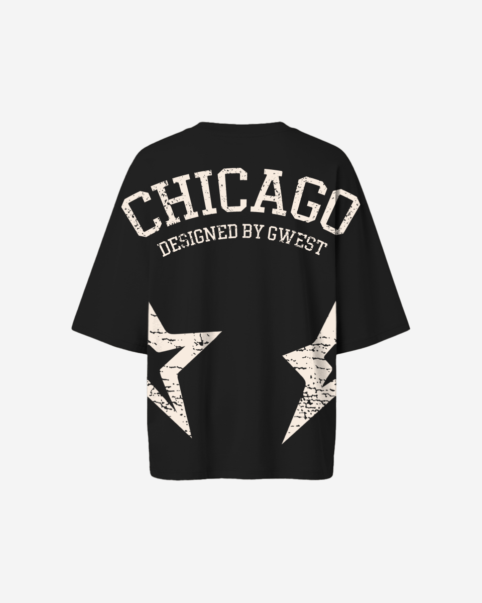 G West Oversized Chicago Arch Logo Tee - WOMEN