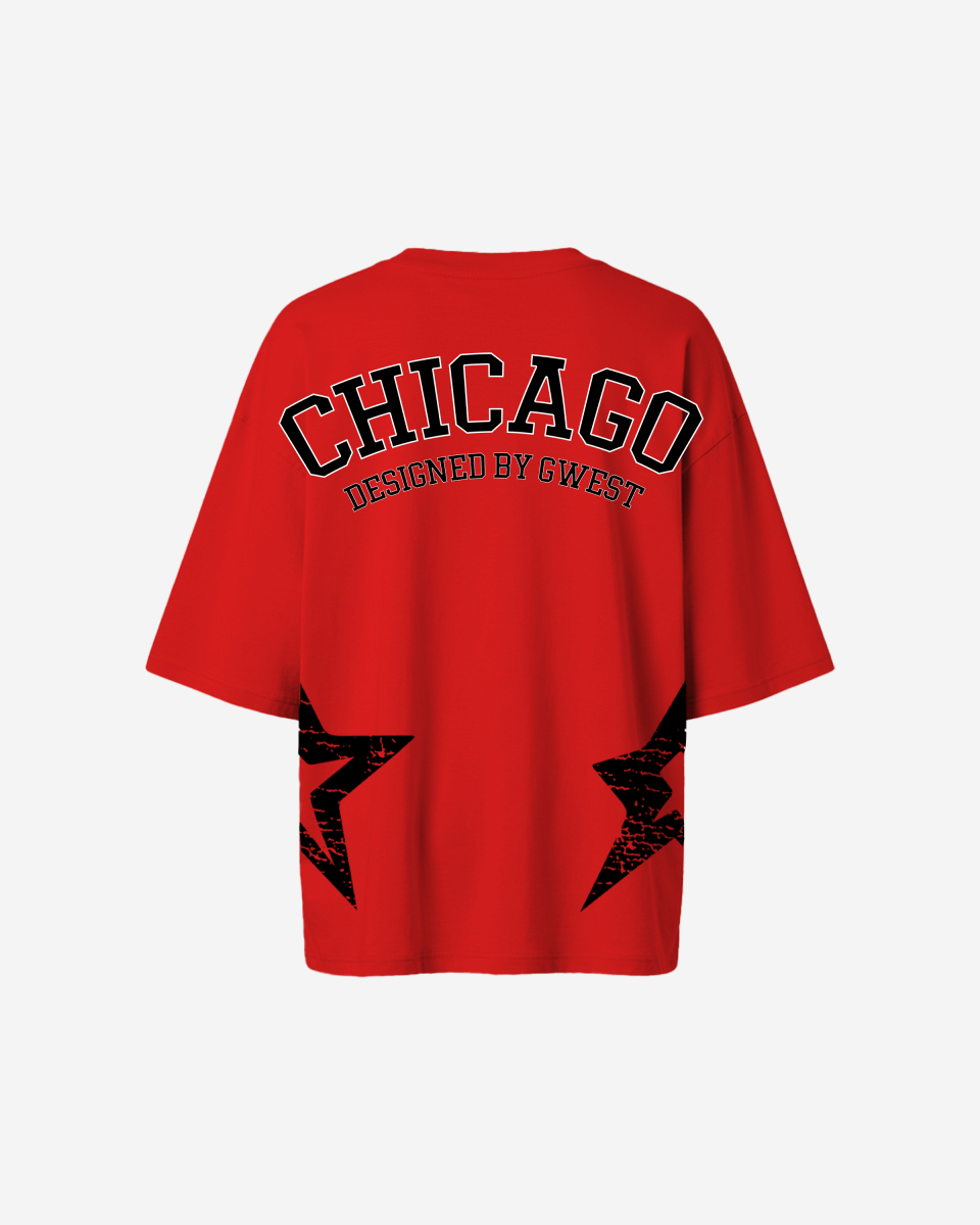 G West Oversized Chicago Arch Logo Tee - WOMEN