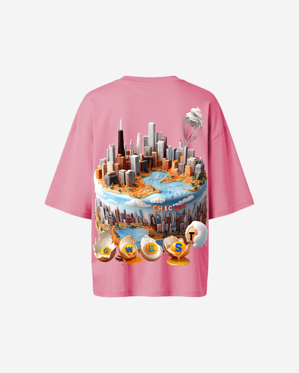 G WEST OVERSIZED CHICAGO CAKE TEE -WOMEN
