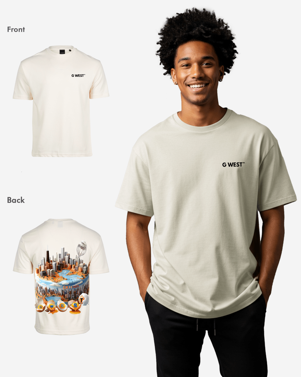 G WEST OVERSIZED CHICAGO CAKE TEE