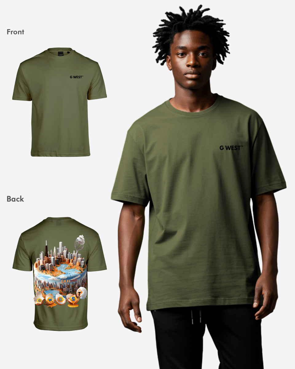 G WEST OVERSIZED CHICAGO CAKE TEE