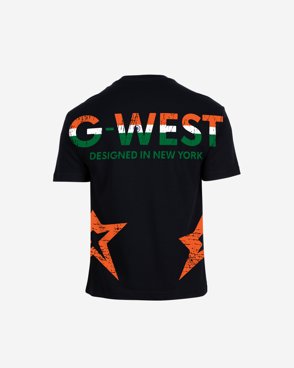 G West Oversized Cricket India Arch Logo T-Shirt
