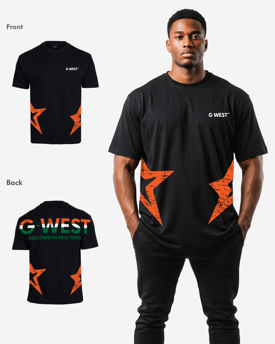 G West Oversized Cricket India Arch Logo T-Shirt