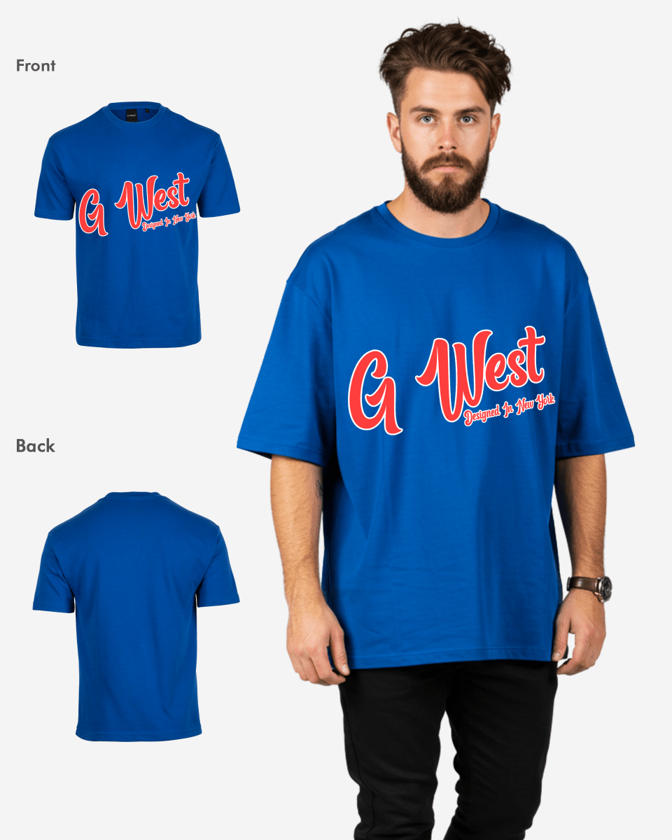 G West Oversized Cursive Logo Black Tee