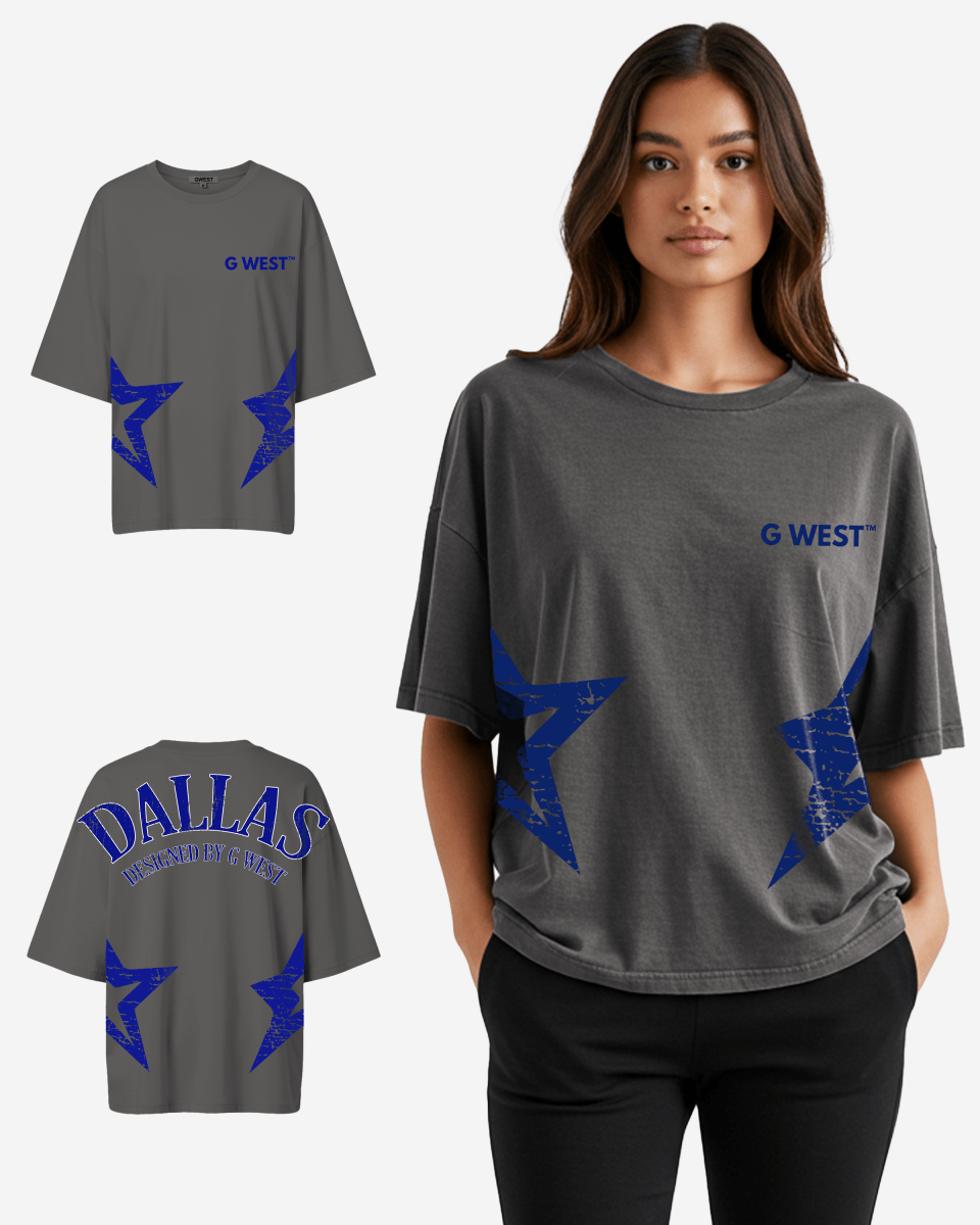G West Womens Oversized Dallas Logo Tee