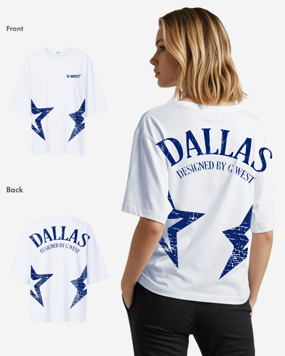 G West Womens Oversized Dallas Logo Tee