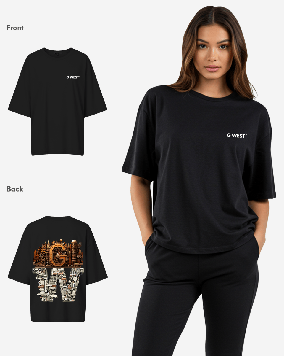 G WEST OVERSIZED DETROIT MOTORCITY T-SHIRT - WOMEN