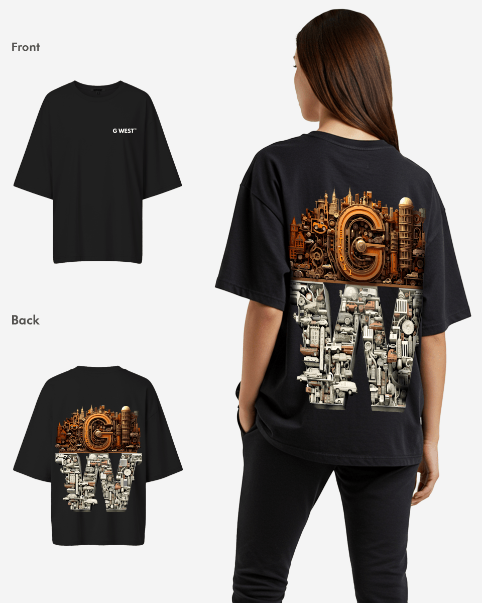 G WEST OVERSIZED DETROIT MOTORCITY T-SHIRT - WOMEN
