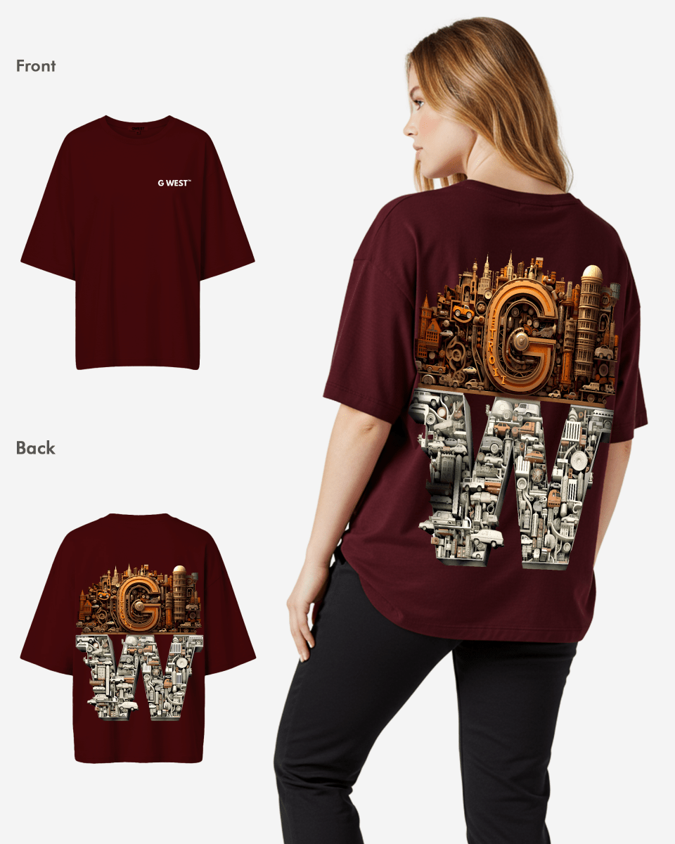 G WEST OVERSIZED DETROIT MOTORCITY T-SHIRT - WOMEN