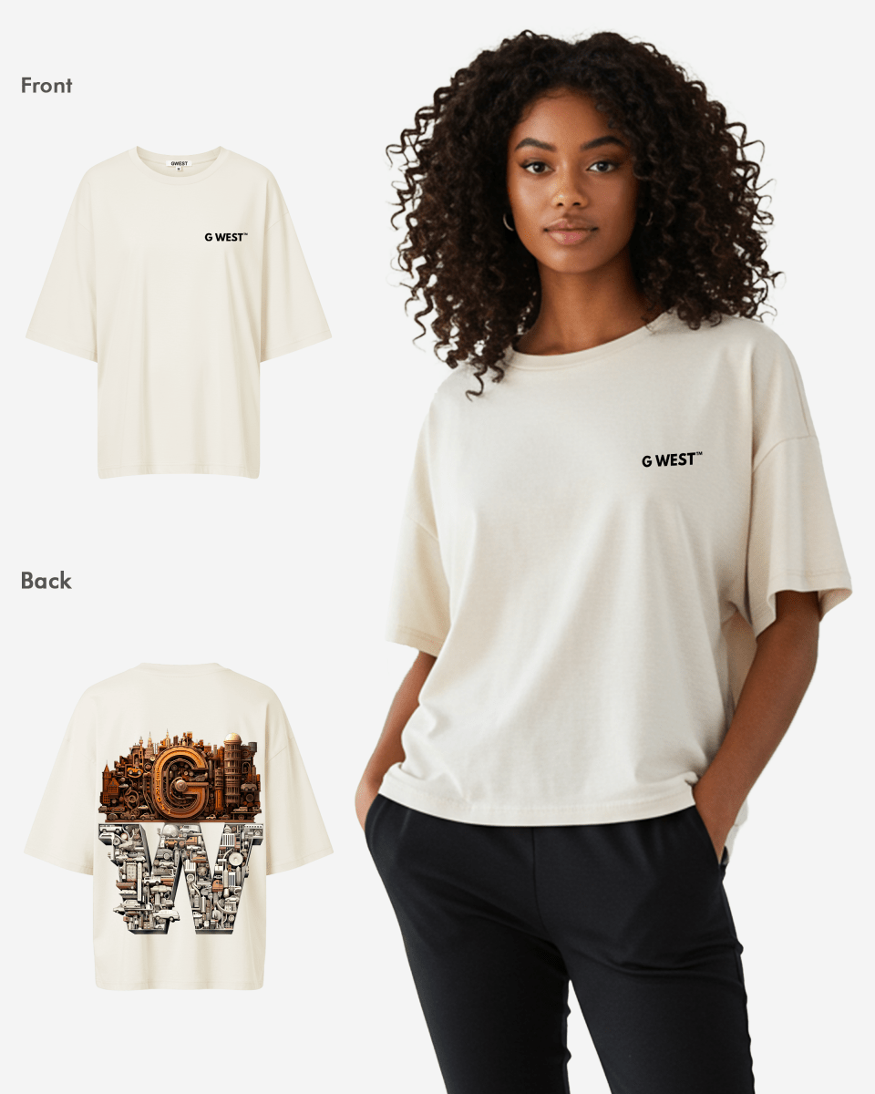 G WEST OVERSIZED DETROIT MOTORCITY T-SHIRT - WOMEN