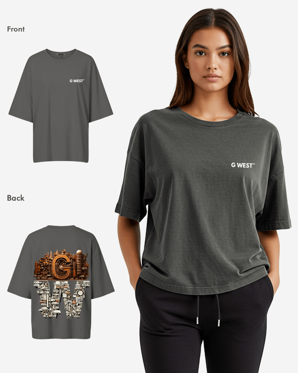 G WEST OVERSIZED DETROIT MOTORCITY T-SHIRT - WOMEN