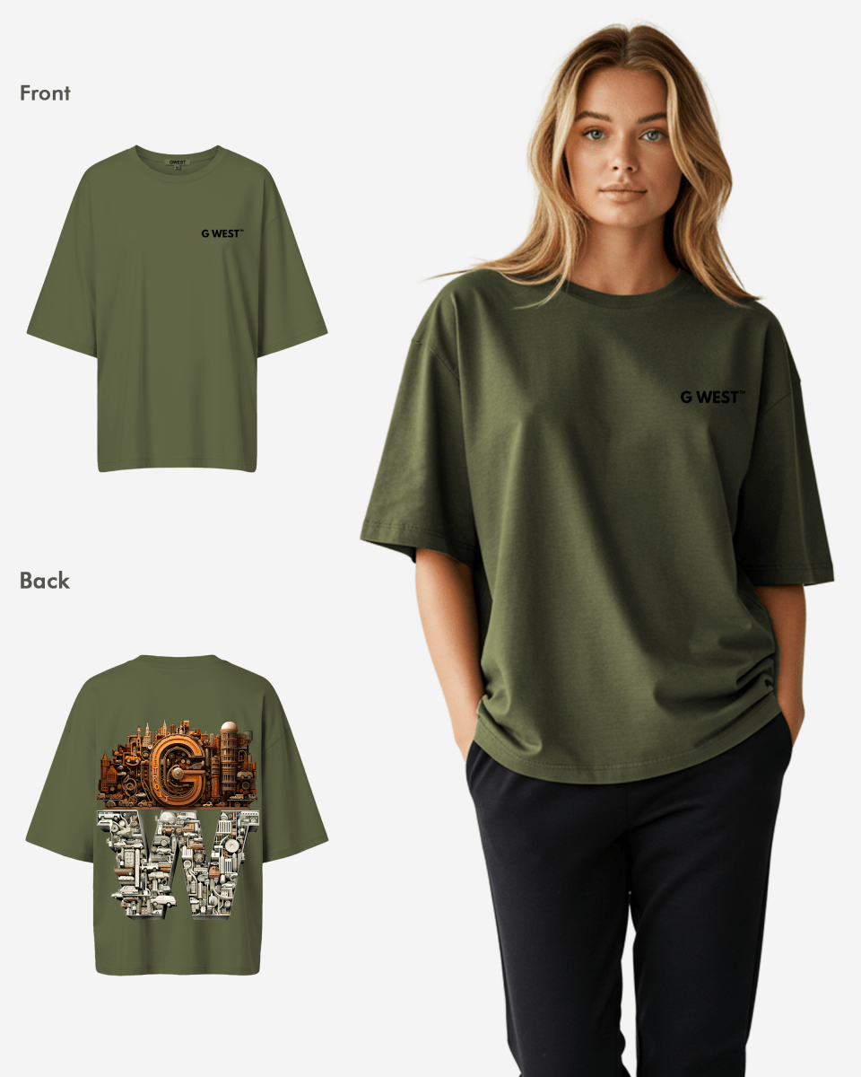 G WEST OVERSIZED DETROIT MOTORCITY T-SHIRT - WOMEN