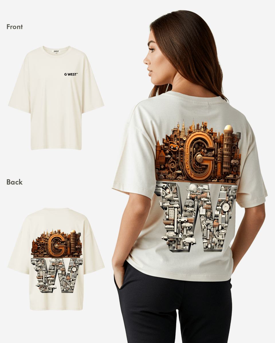 G WEST OVERSIZED DETROIT MOTORCITY T-SHIRT - WOMEN