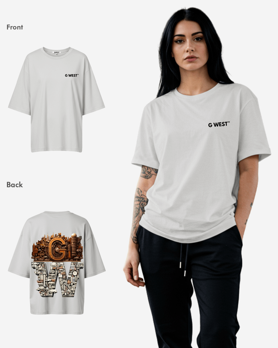 G WEST OVERSIZED DETROIT MOTORCITY T-SHIRT - WOMEN