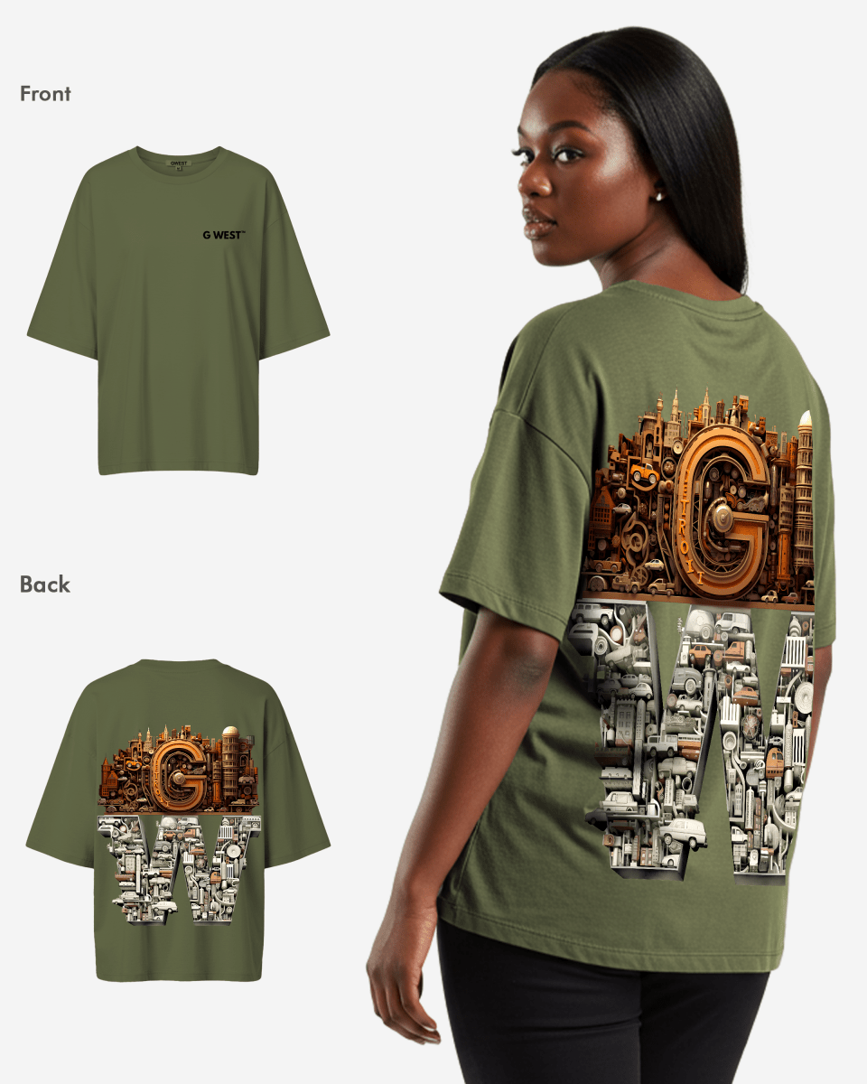 G WEST OVERSIZED DETROIT MOTORCITY T-SHIRT - WOMEN