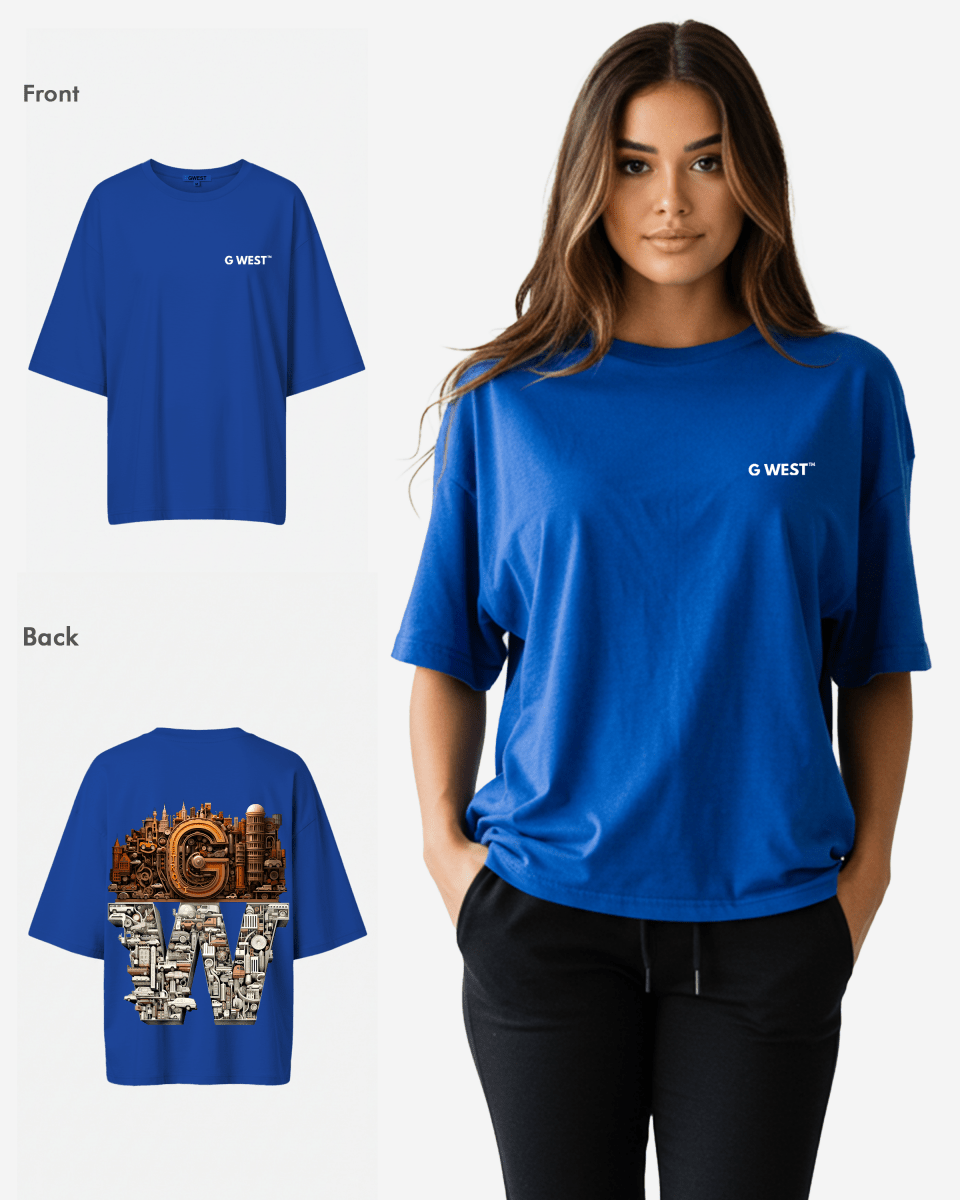 G WEST OVERSIZED DETROIT MOTORCITY T-SHIRT - WOMEN