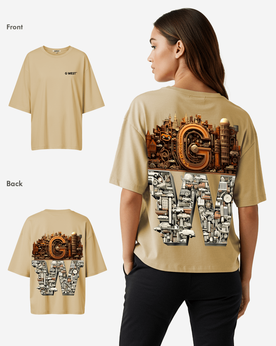 G WEST OVERSIZED DETROIT MOTORCITY T-SHIRT - WOMEN