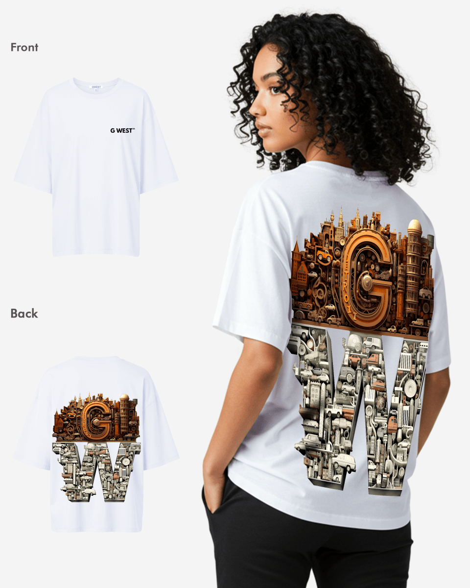 G WEST OVERSIZED DETROIT MOTORCITY T-SHIRT - WOMEN