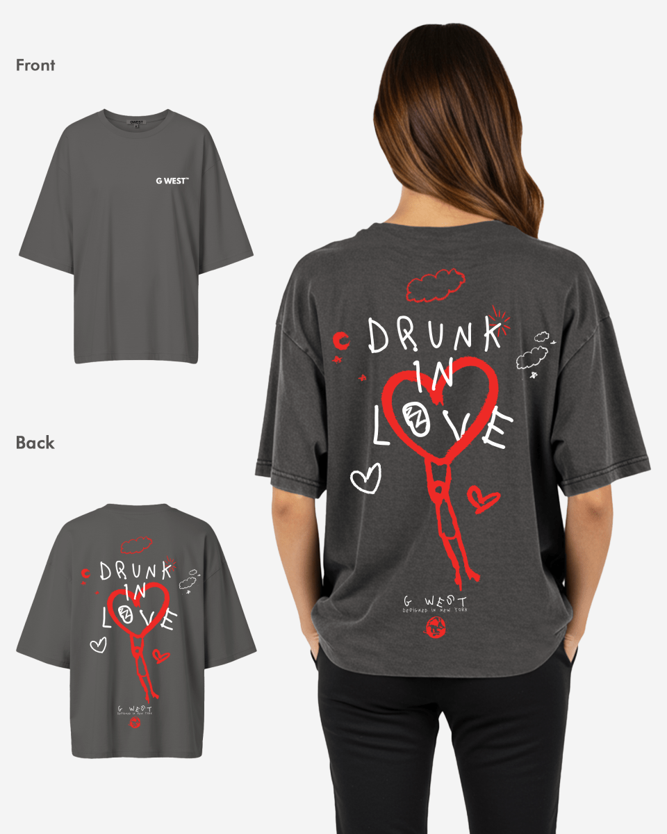 G West Womens Oversized Drunk In Love Tee