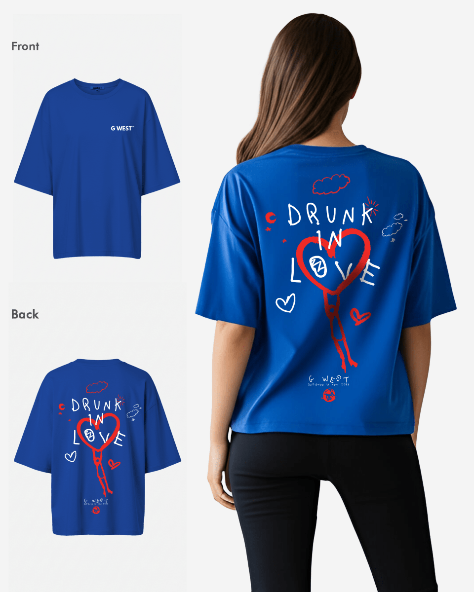 G West Womens Oversized Drunk In Love Tee