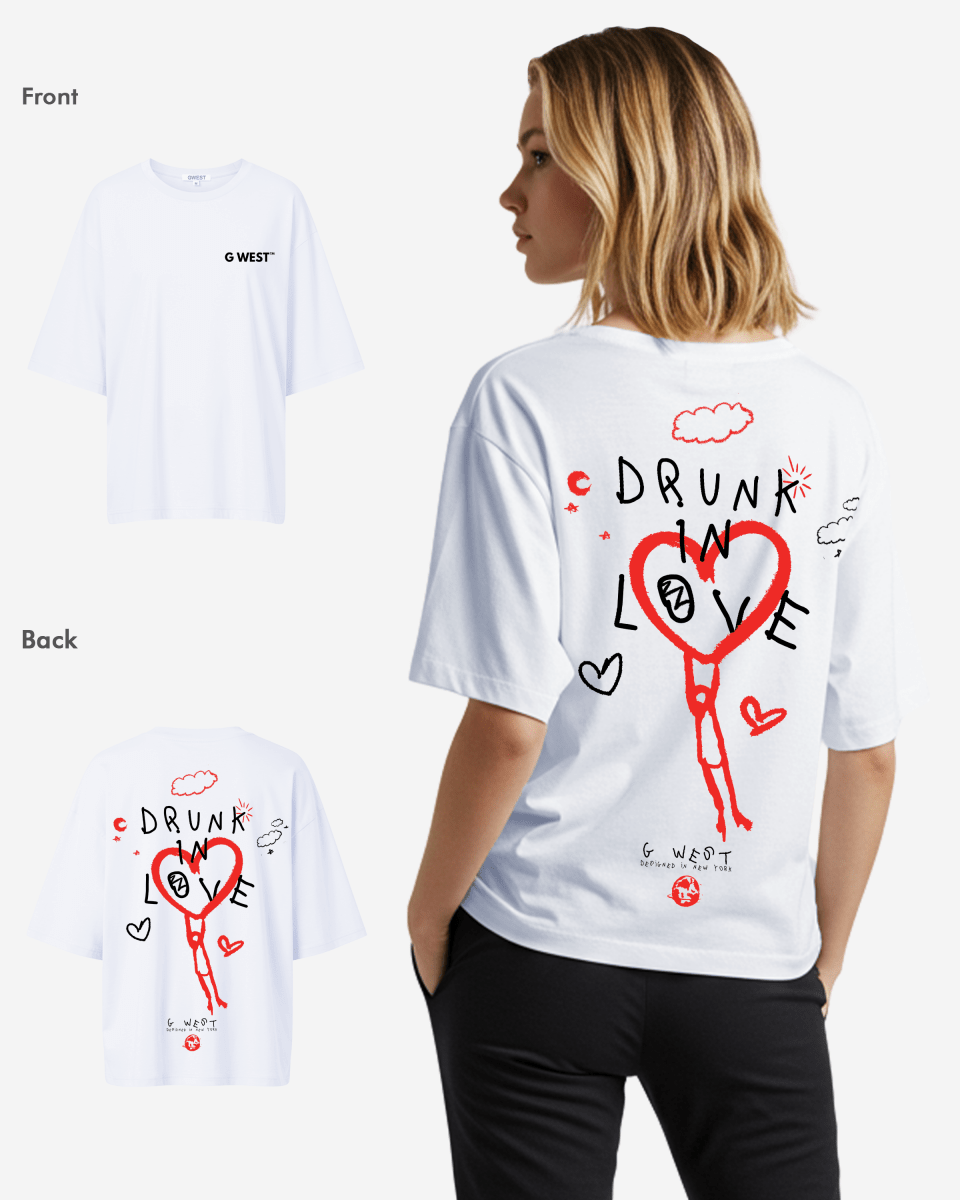 G West Womens Oversized Drunk In Love Tee
