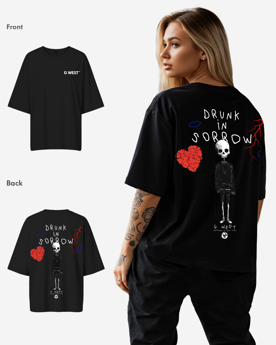 G West Oversized Drunk In Sorrow Tee - WOMEN