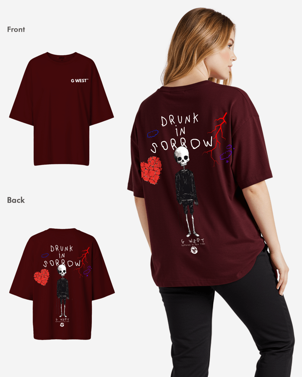 G West Oversized Drunk In Sorrow Tee - WOMEN