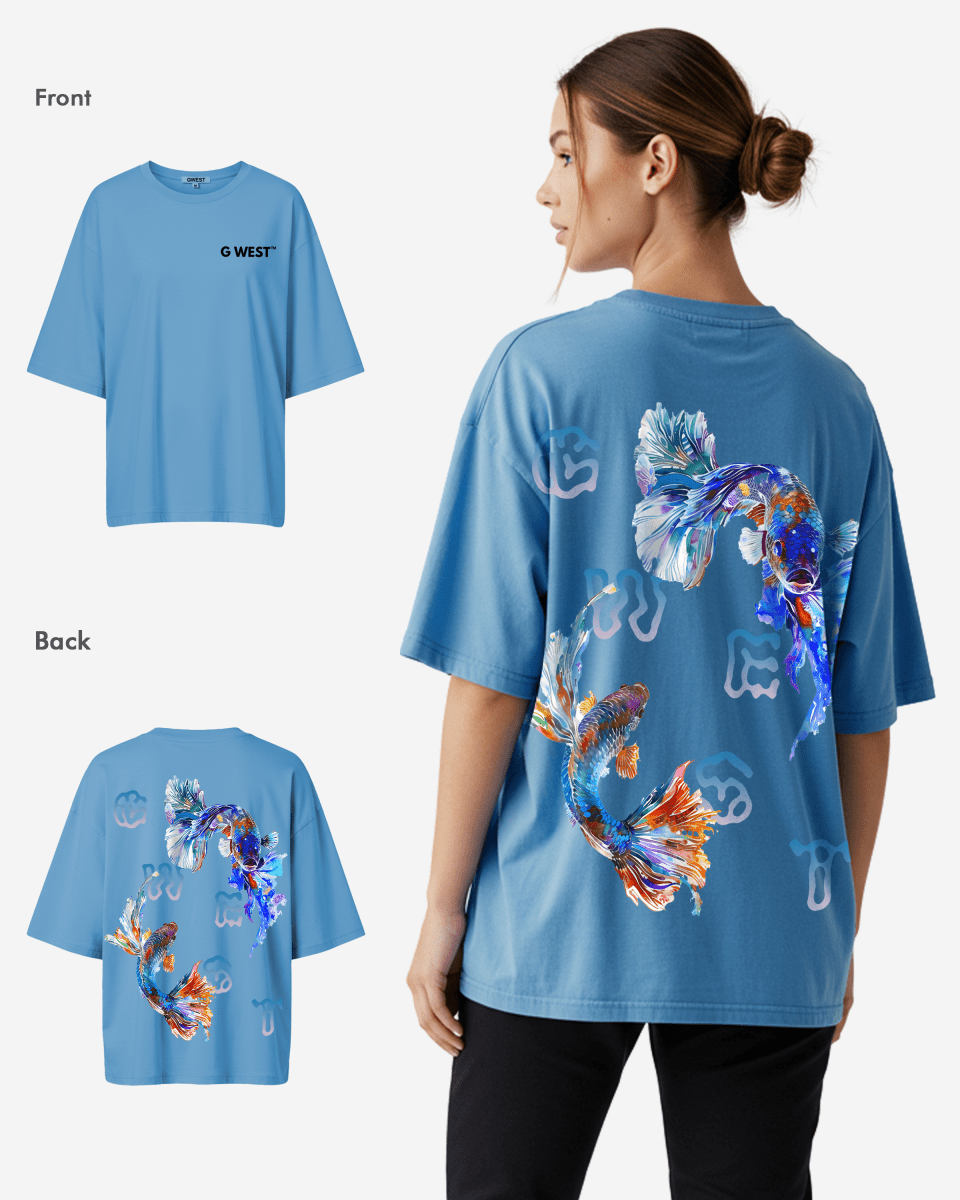 G West Womens Oversized Fish Lifestyle T Shirt