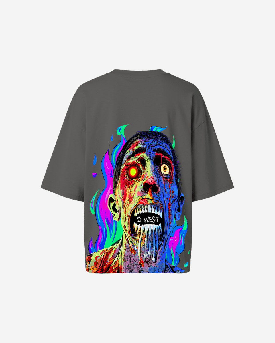 G West Oversized Flaming Zombie Tee -WOMEN
