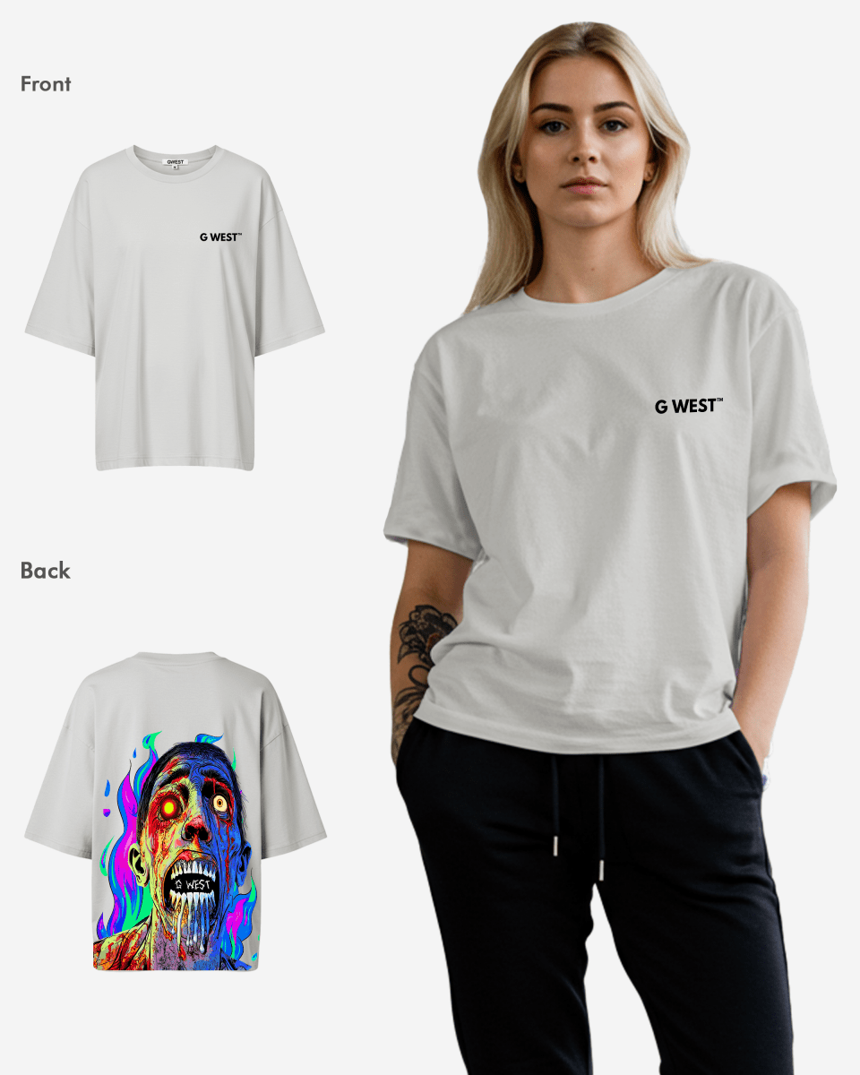 G West Oversized Flaming Zombie Tee -WOMEN