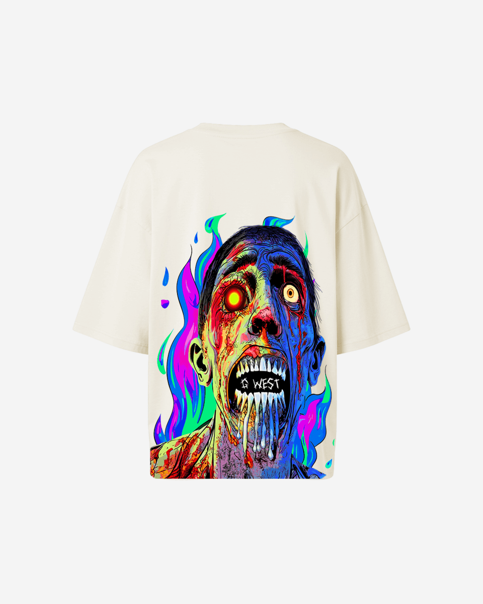 G West Oversized Flaming Zombie Tee -WOMEN