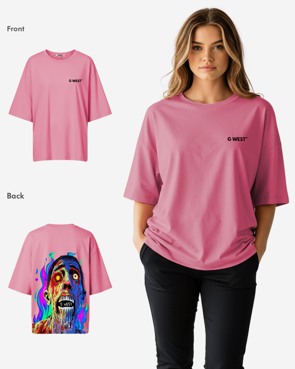 G West Oversized Flaming Zombie Tee -WOMEN