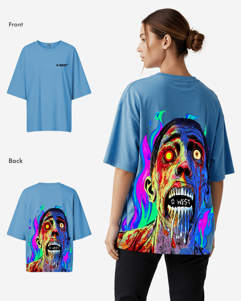 G West Oversized Flaming Zombie Tee -WOMEN