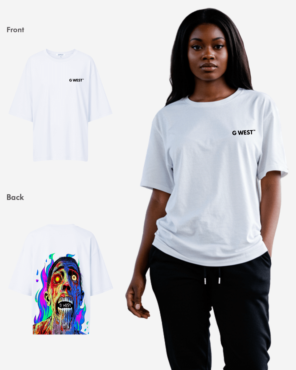 G West Oversized Flaming Zombie Tee -WOMEN