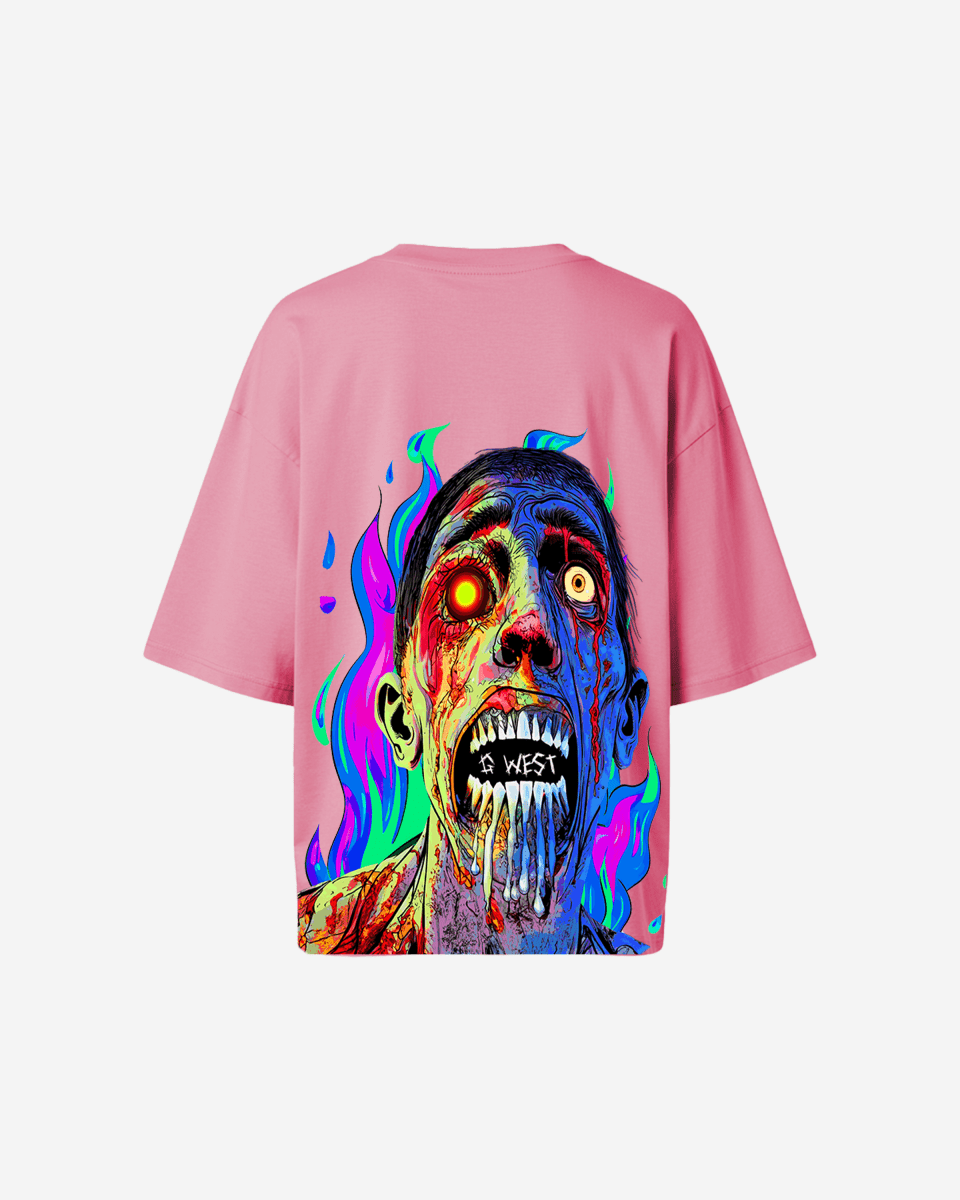 G West Oversized Flaming Zombie Tee -WOMEN