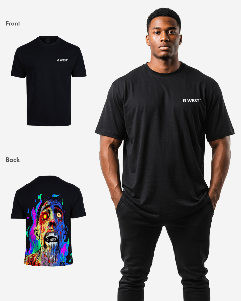 G West Oversized Flaming Zombie Tee