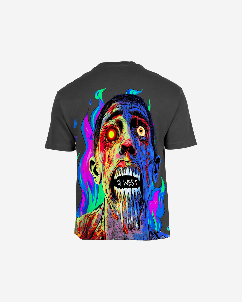 G West Oversized Flaming Zombie Tee