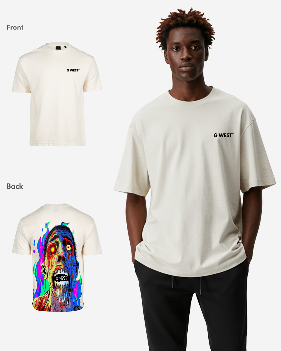 G West Oversized Flaming Zombie Tee